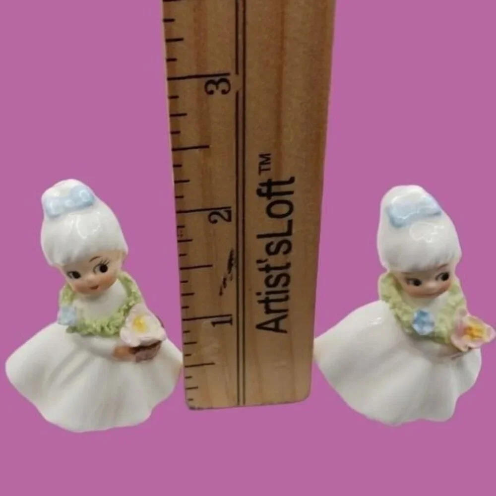 Napco ware vtg bone china flower girls lot of 2